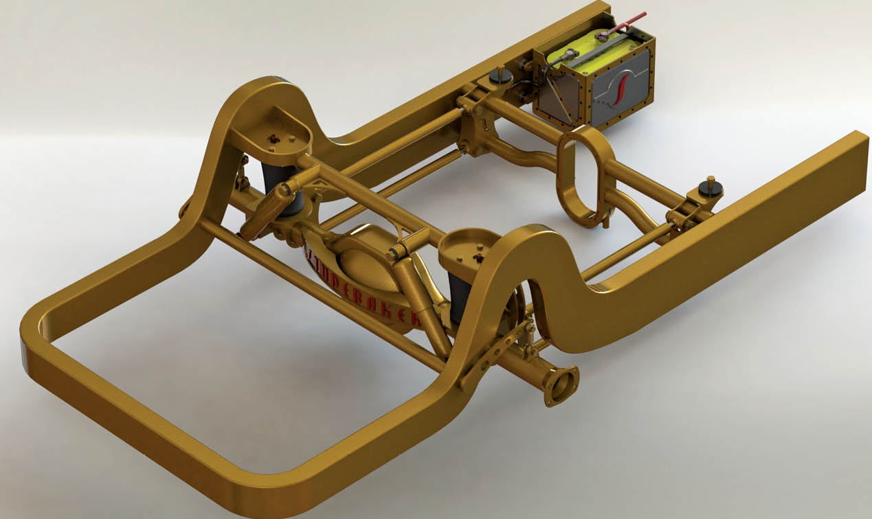 This is a CAD rendering Joe McGlynn made detailing the changes he planned for the chassis of his project truck.