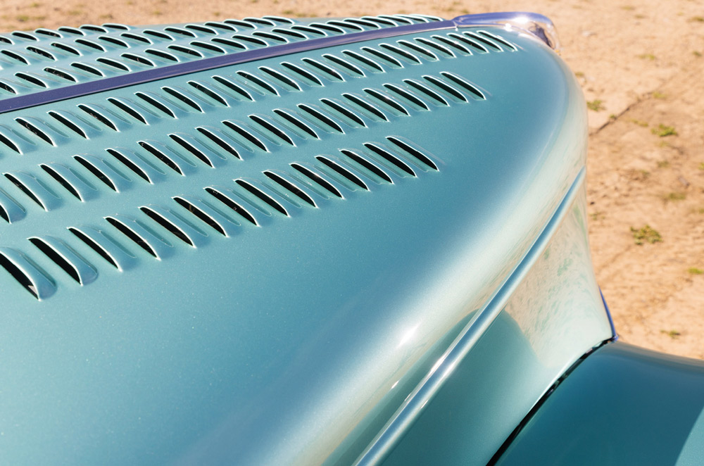 close up of hood ventilation on a ’40 Ford Pickup