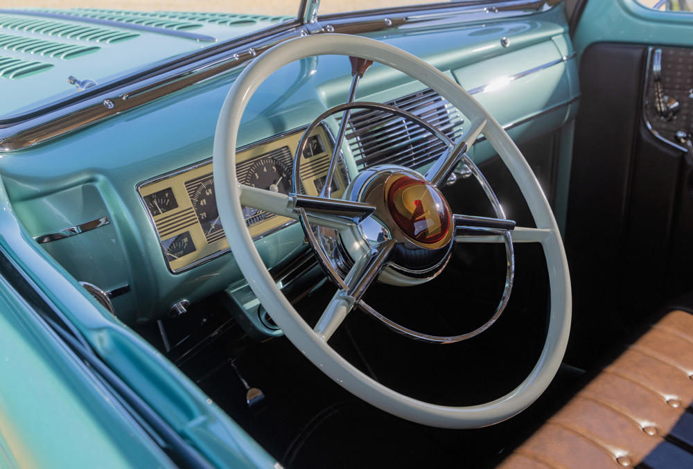 steering wheel in a ’40 Ford Pickup