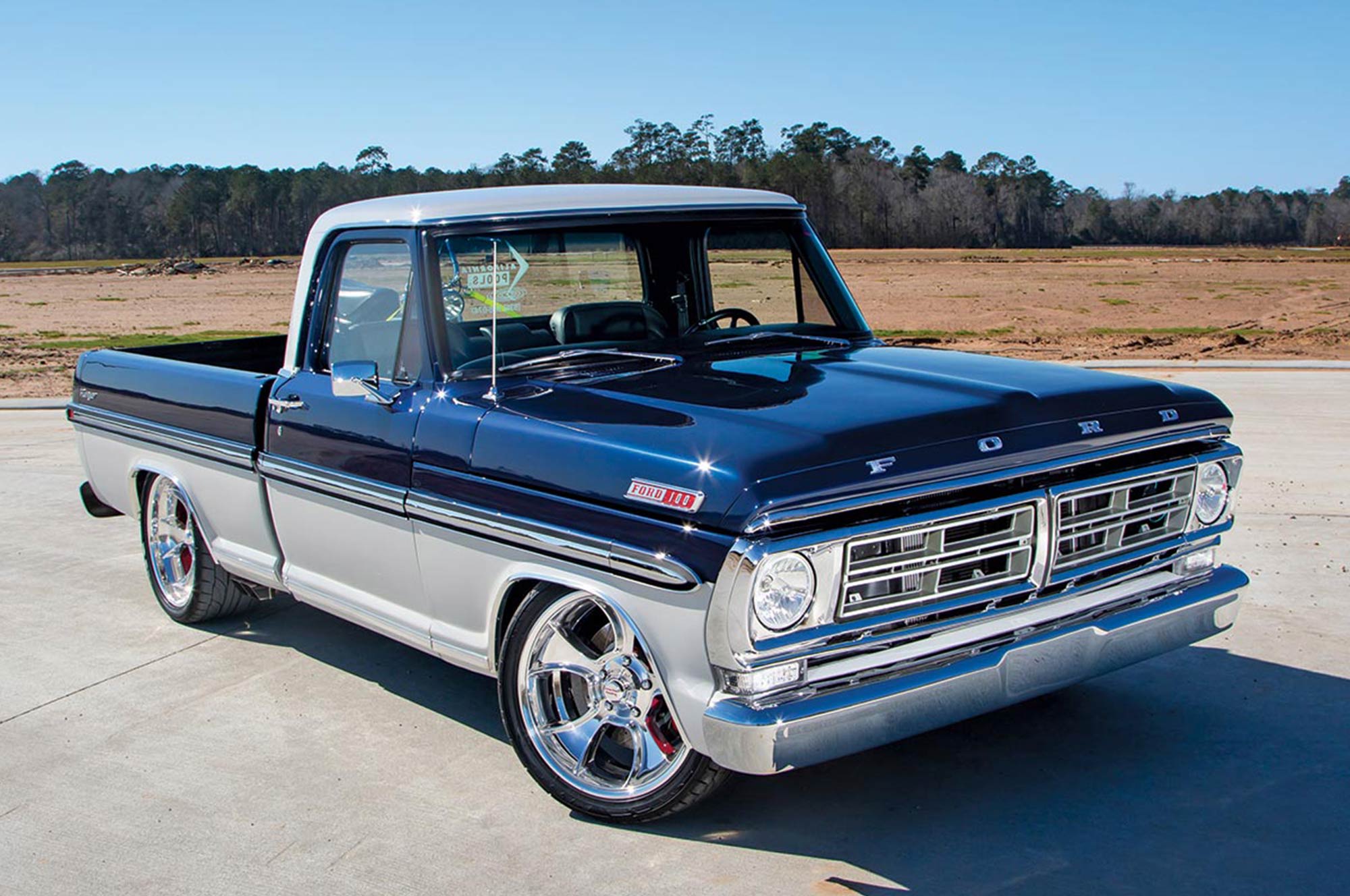 Custom F-100 truck angled toward the 