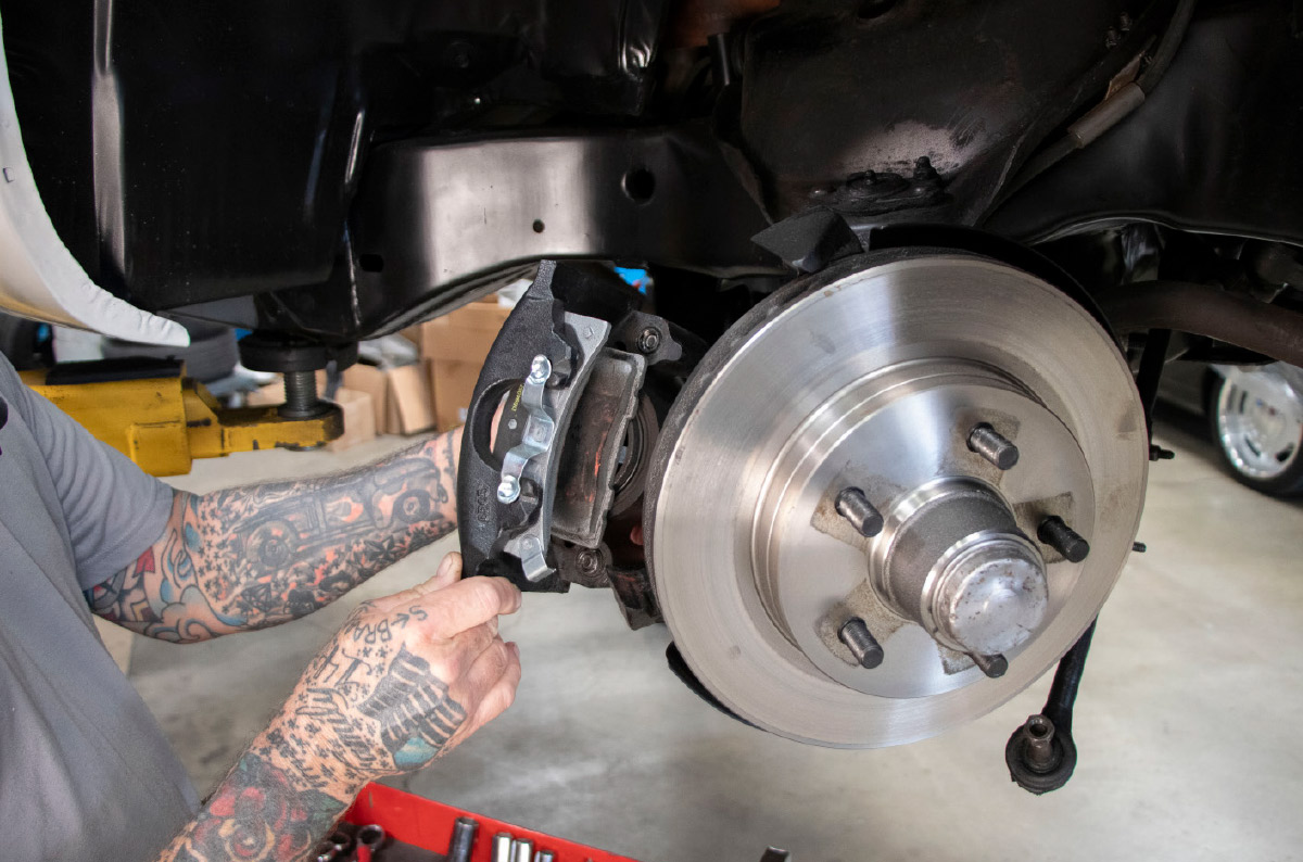 Jason Scudellari began the suspension update on this ’96 Tahoe (aka an OBS) by removing the brake calipers. 