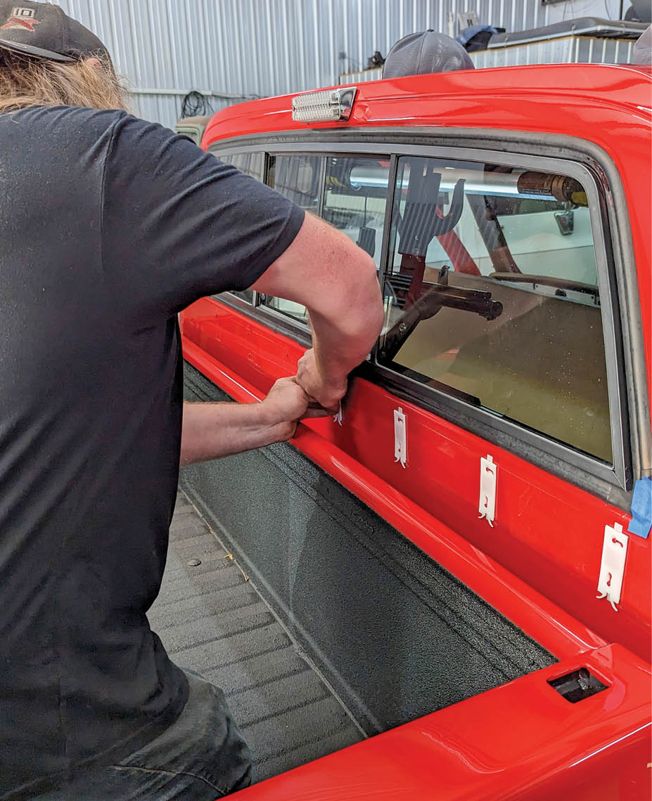 Repeat this process along the length of the back of the cab.