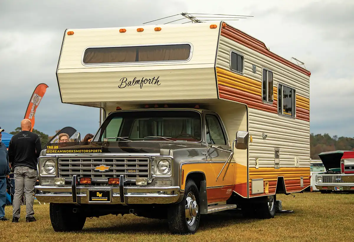 retro orange and yellow painted C10 truck