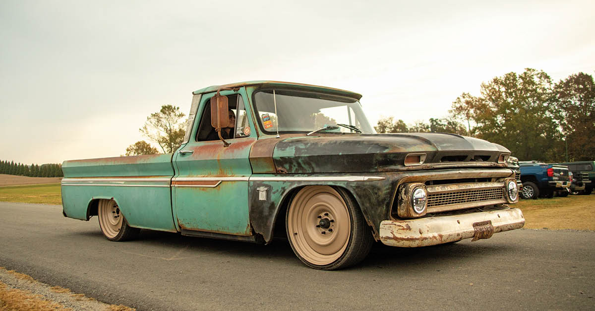 mint green C10 truck