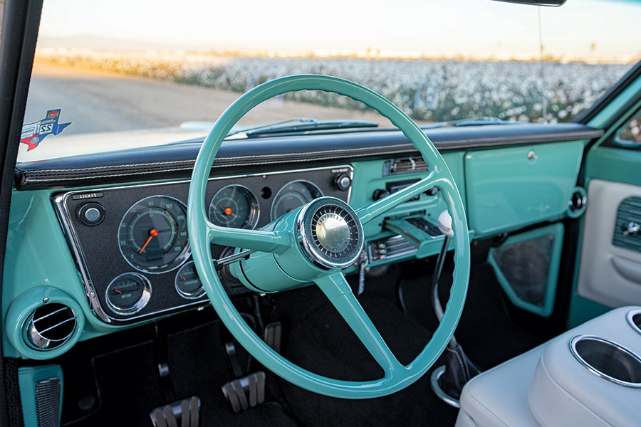 aquamarine colored steering wheel of '68 C10
