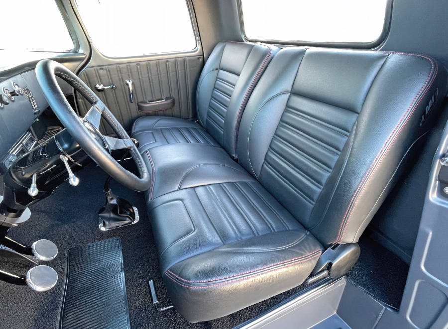 '55 Chevy Hauler seats and steering wheel
