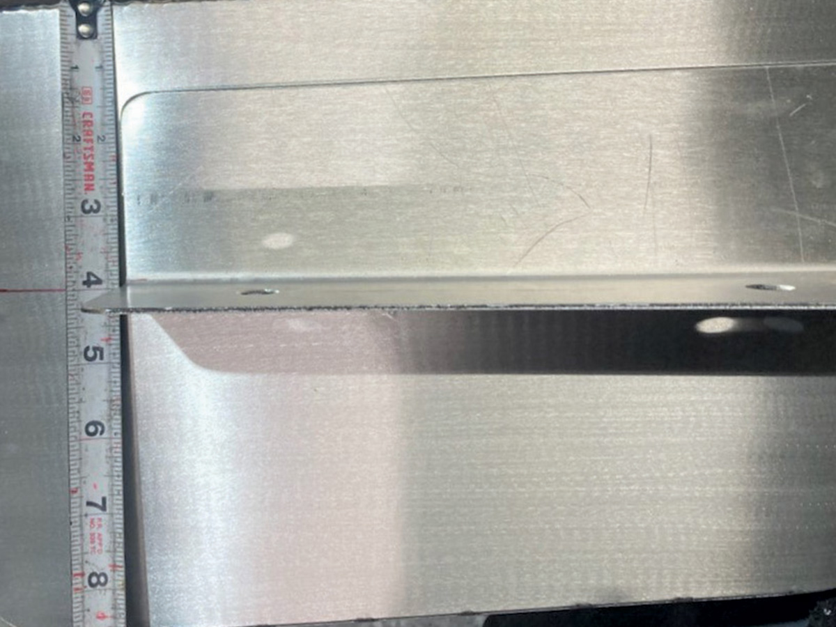 The mounting brackets were tacked into position followed by an overall measure and check before final welding begins.