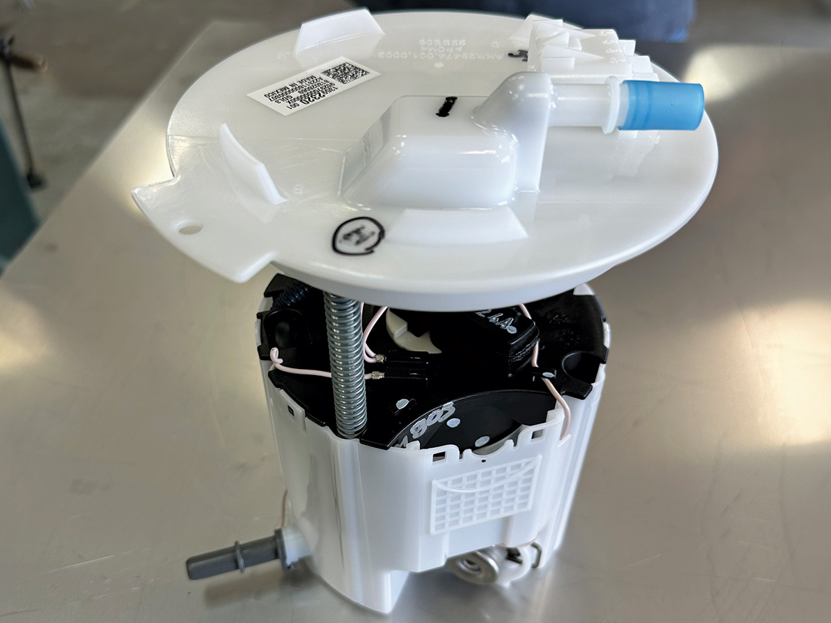 Rick’s uses a fifth-gen Camaro SS pump module that is set up for returnless operation, saving you the hassle of running a return line to the tank. They modify the module with a 60-psi regulator and install a -6AN fitting adapter on the outlet.