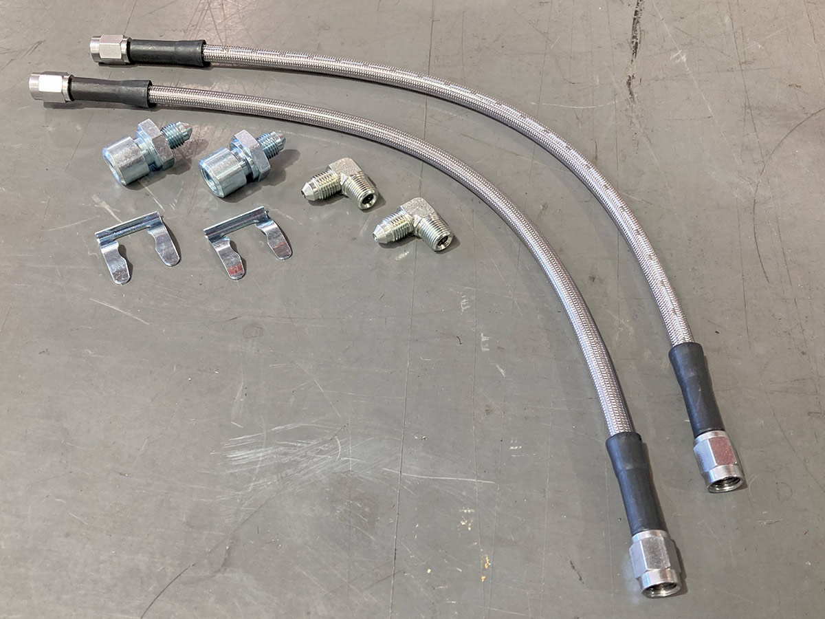 two stainless brake hoses