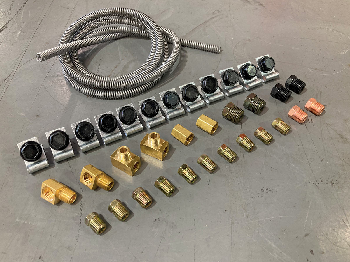 various flare nuts and clamps