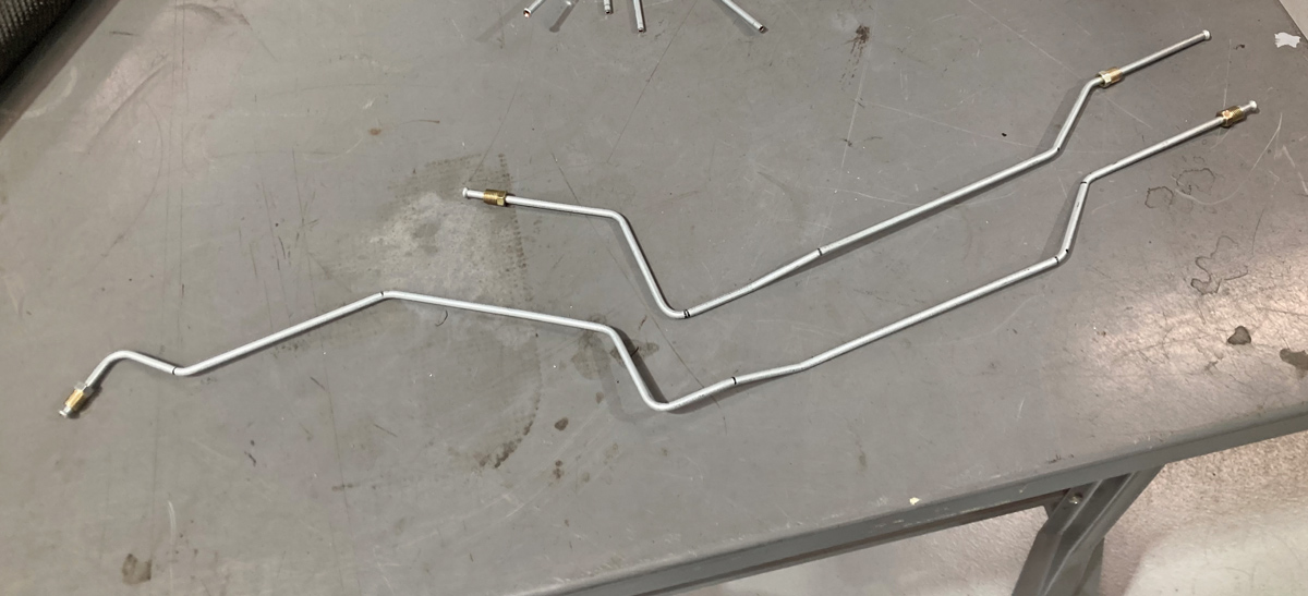 two brake lines with incorrect bends