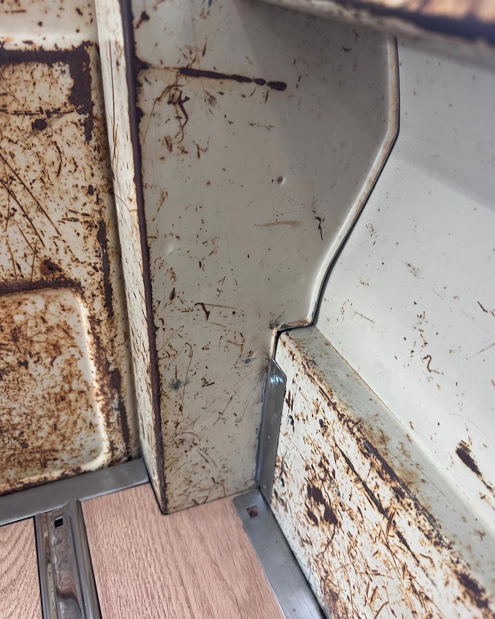 welded portion of truck bed