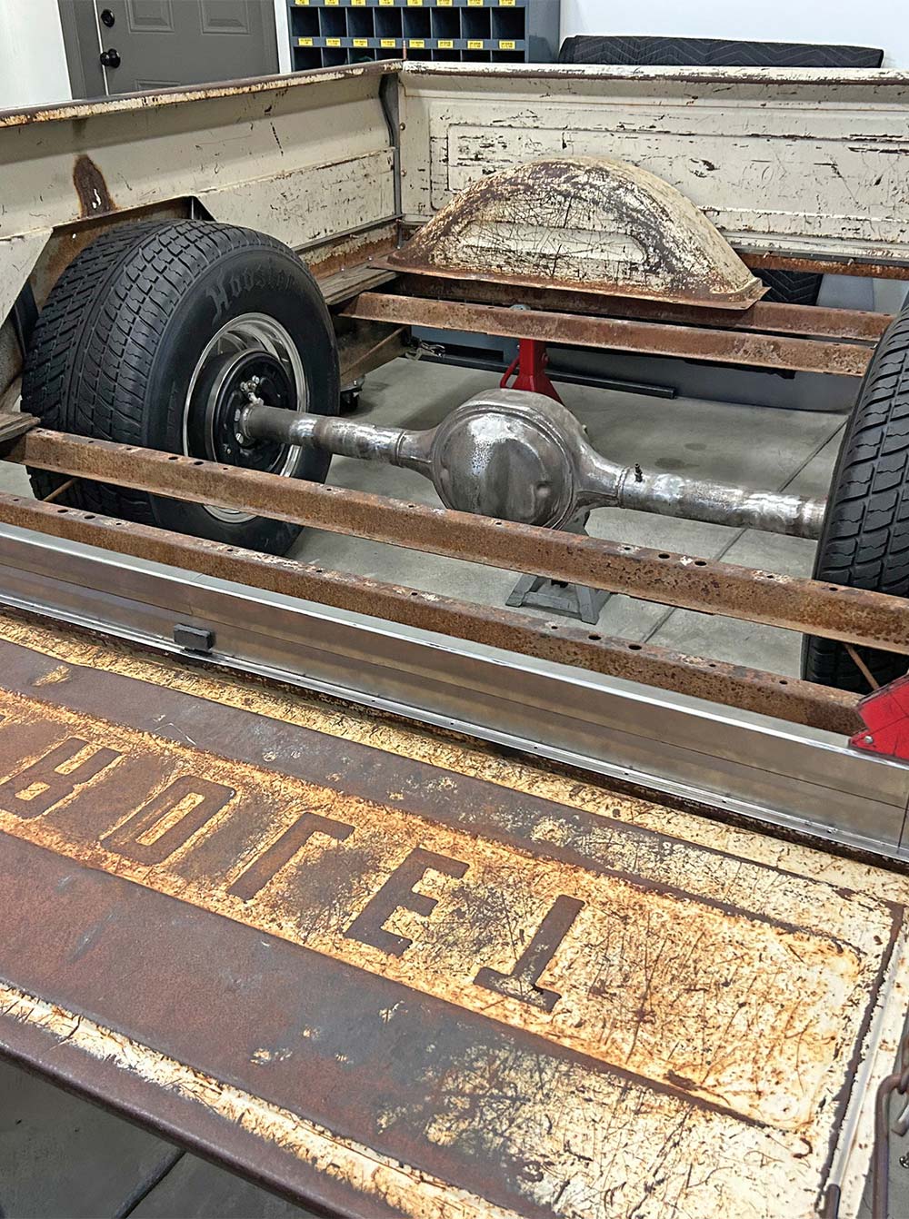 rusted portion of truck bed