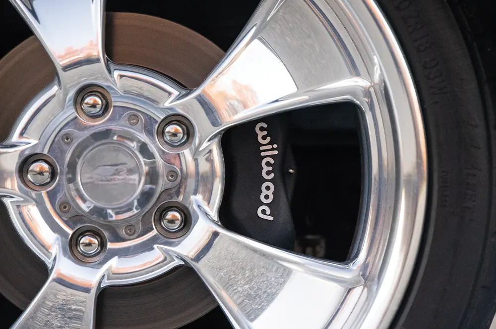 close cropped view of a tire and rim on the ’59 Chevy Apache