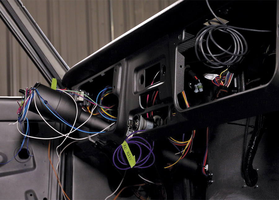 Steering column and dash wiring exposed 1968 C10