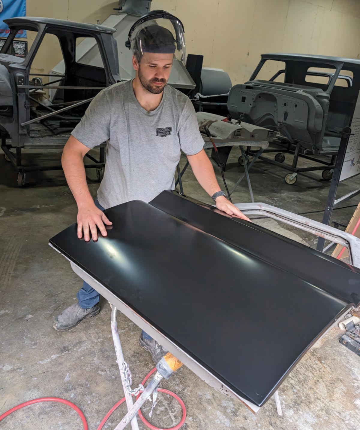 New black door skin fitment 1966 Chevy truck door restoration
