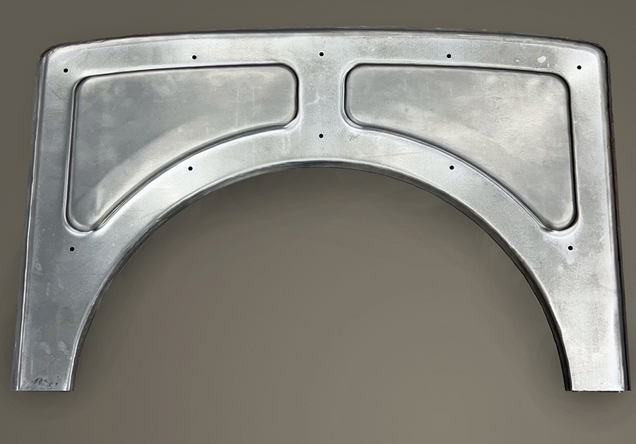 Completed custom panel steel stamped firewall arch clean fabrication finish vintage car project