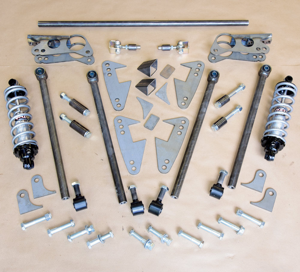 Rear suspension parts kit for 1946 Chevy truck, four-link setup