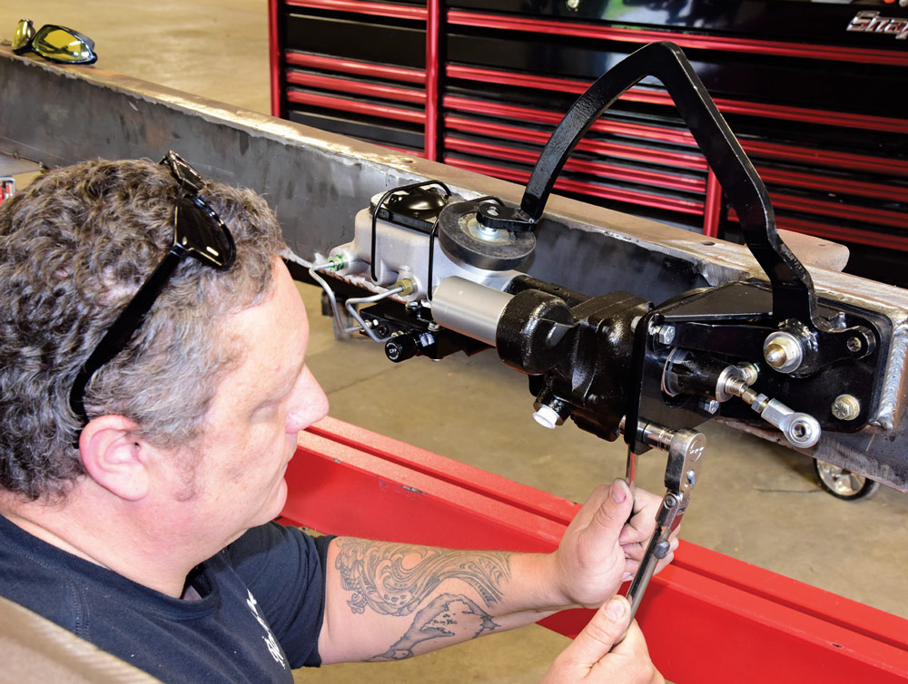 Installing brake booster assembly on 1946 Chevy truck frame