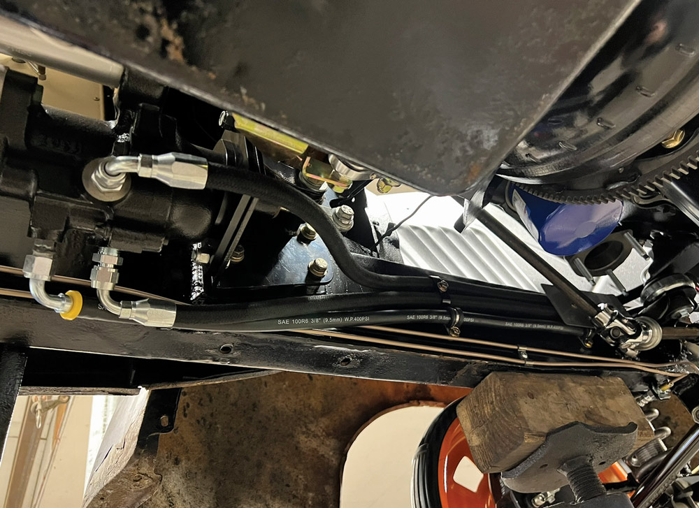 1946 Chevy undercarriage view of fluid lines