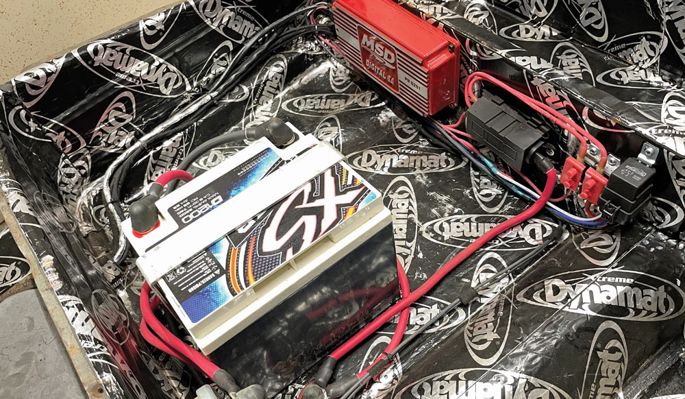 1946 Chevy battery housing with dynamat lined