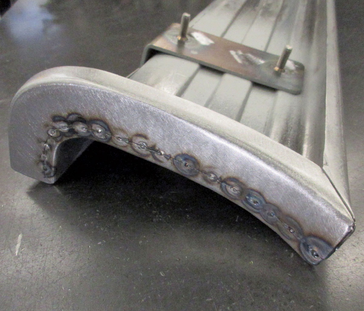 Ford F100 running board welded end cap fabrication