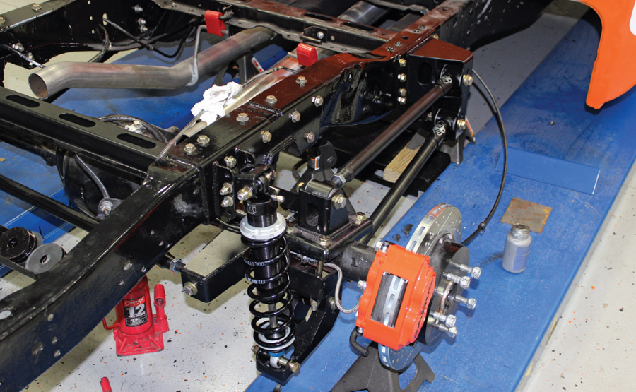 Detroit Speed Quadralink suspension with coilovers and disc brakes detailed installation on C10 chassis