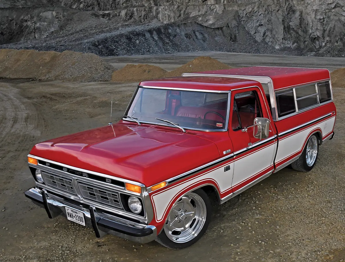 1976 Ford F-150 front grille chrome bumper vintage square body styling
