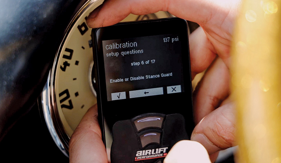 Air Lift Performance controller being calibrated inside the truck