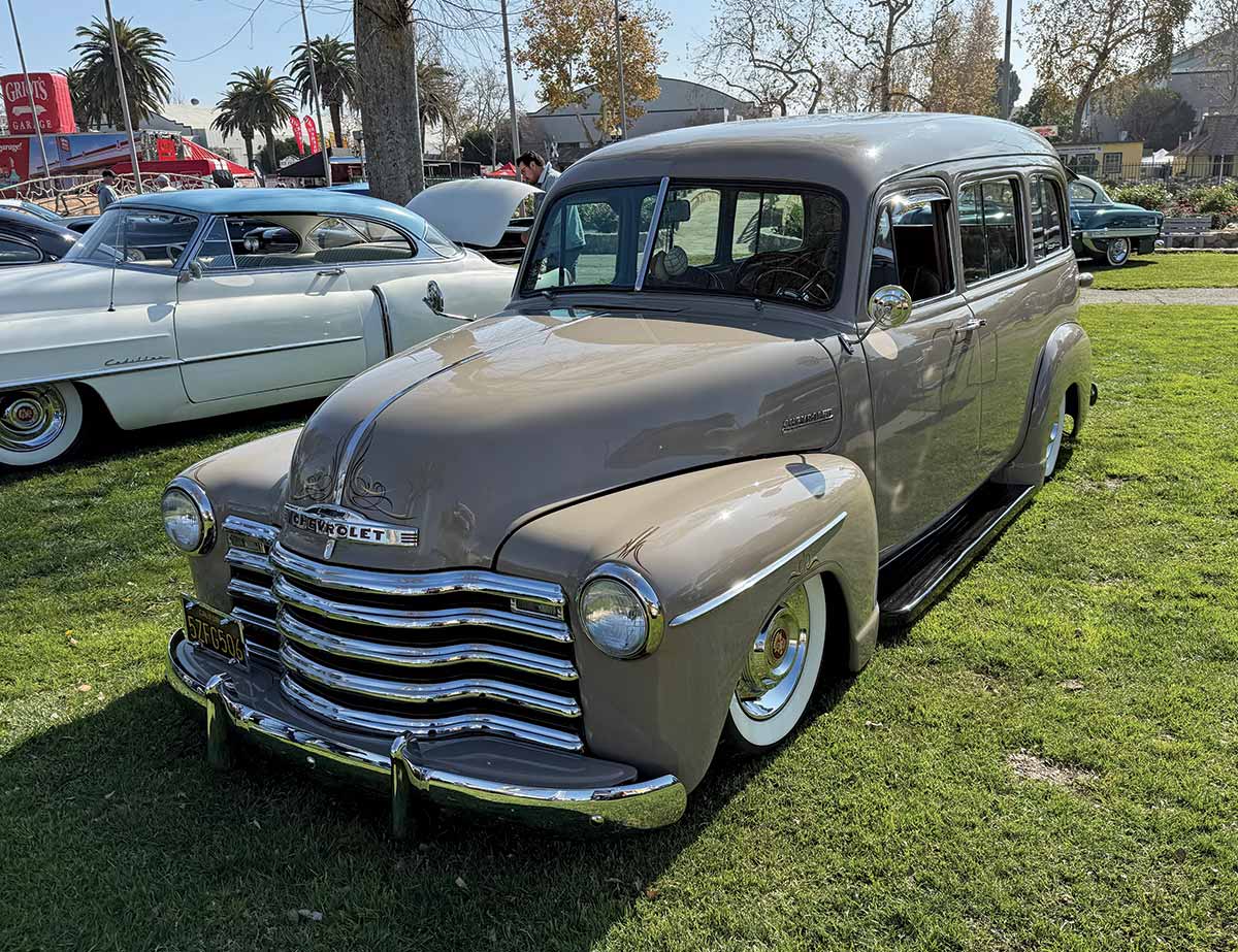 front view of light brown car