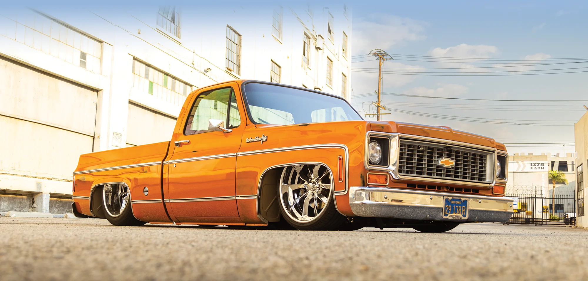 1973 Chevy C10 air ride suspension deep dish wheels