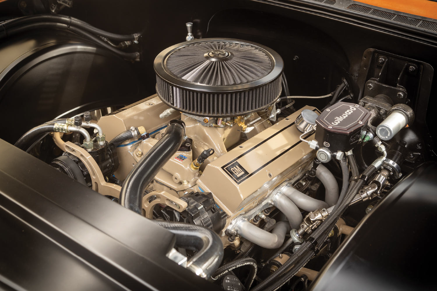 1973 Chevrolet C10 engine bay GM V8 Wilwood brakes