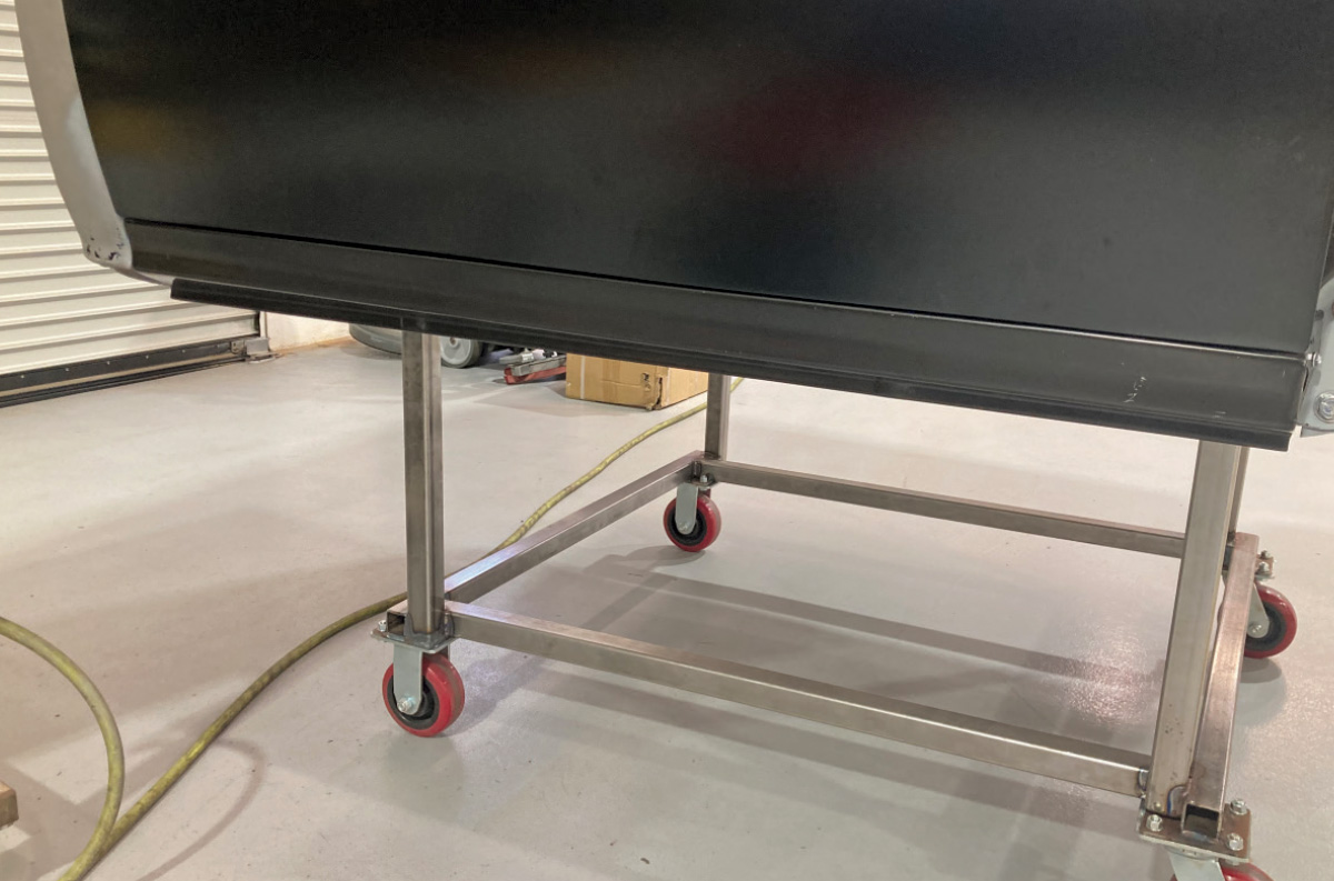 Door test-fitted to check alignment with the new rocker panel