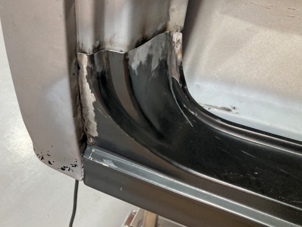 Welded and blended cab corner repair for a seamless finish