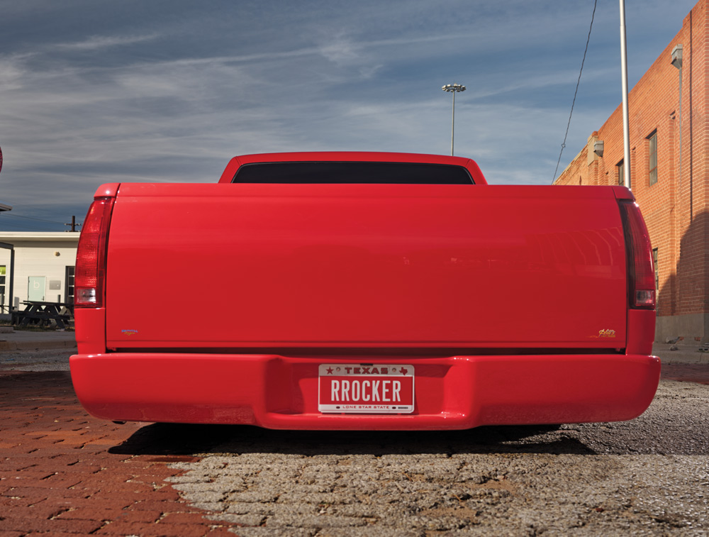 1996 Chevy C1500 rear end fully shaved with hidden latches and custom roll pan