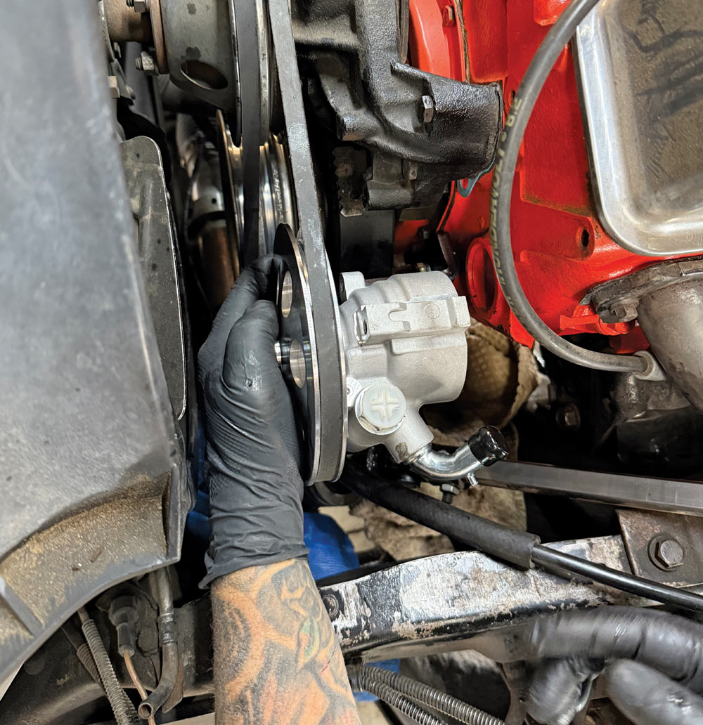 how to mount power steering pump low mount sbc