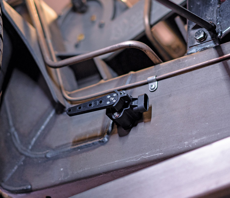 Sensor bracket fully mounted and aligned with copper air line above it