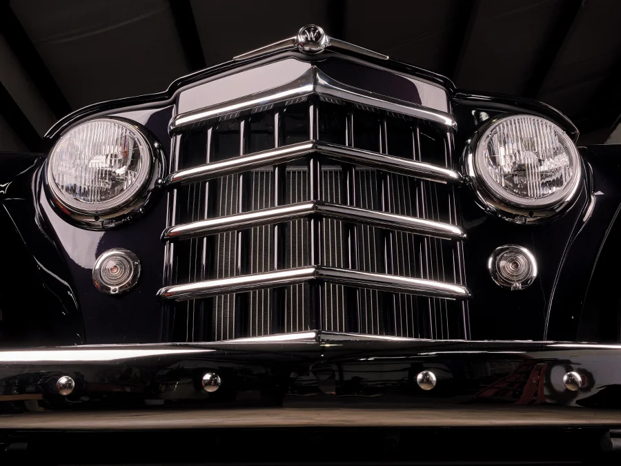 1950 Willys Jeep front grille chrome restoration dual headlights