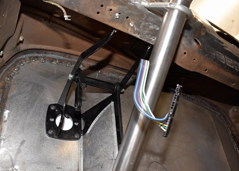 cpp brake pedal linkage and bracket mockup under dash
