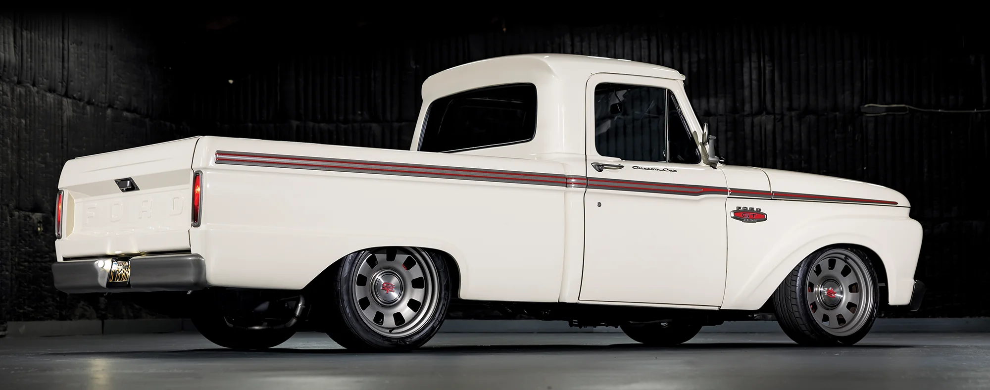 1966 Ford F-100 rear side angle lowered ride height