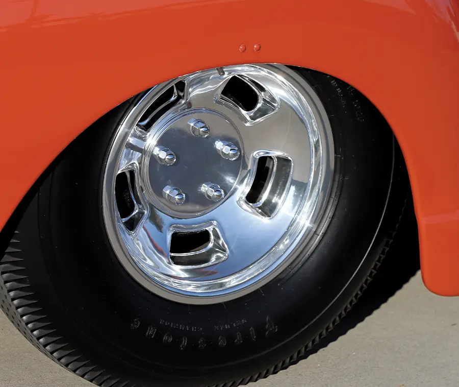 1954 Chevrolet 3100 chrome wheels polished deep dish drag radials classic slammed truck