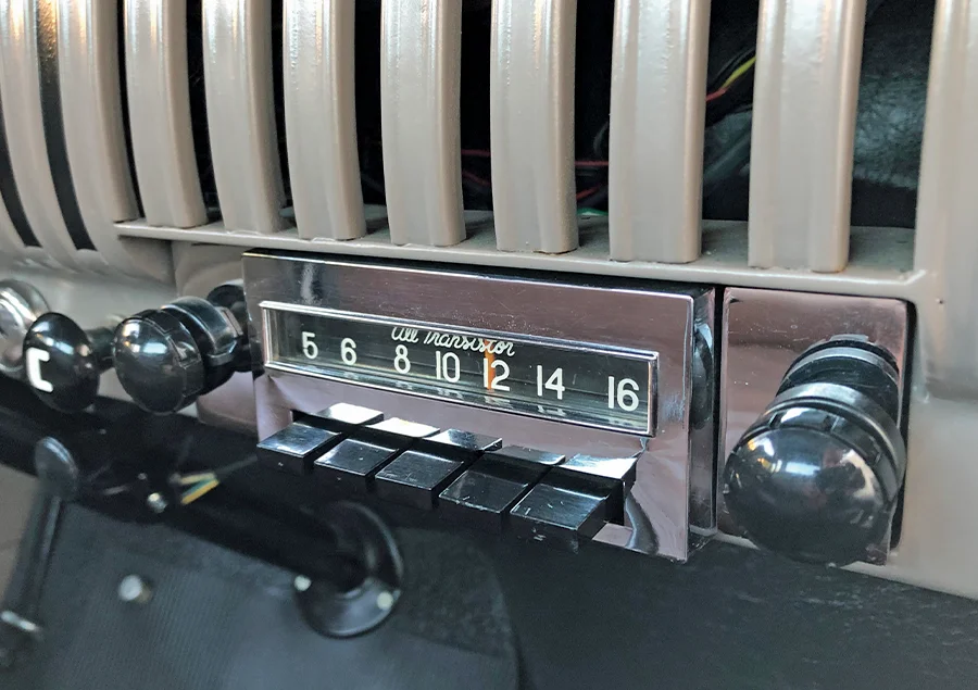 1954 Chevrolet 3100 original AM radio dash view classic truck vintage audio controls
