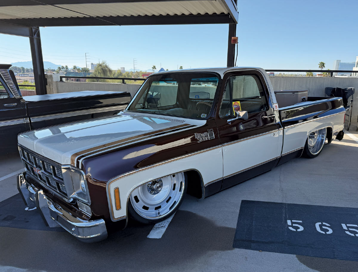 1978 GMC Sierra Grande 15 in brownwhite two-tone tucking polished Intro wheels