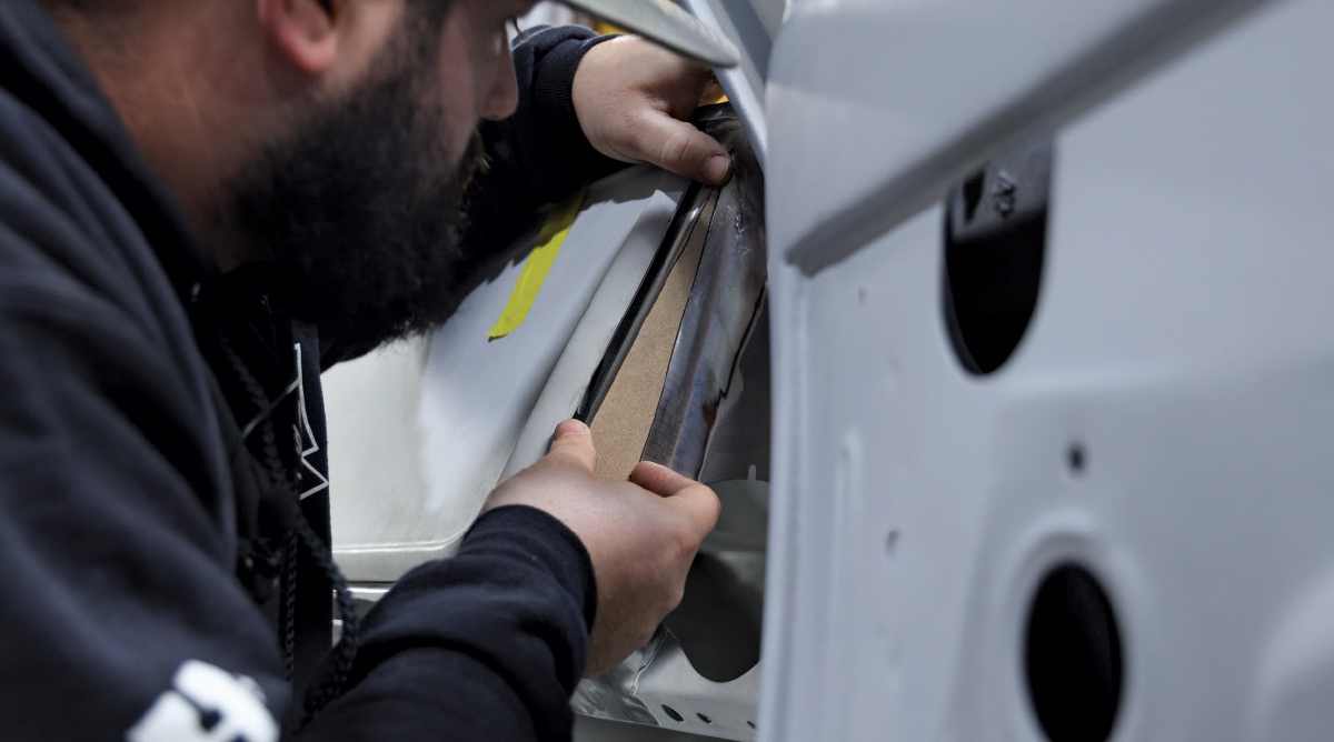 1967 72 c10 dash filler panel mockup with cardboard template