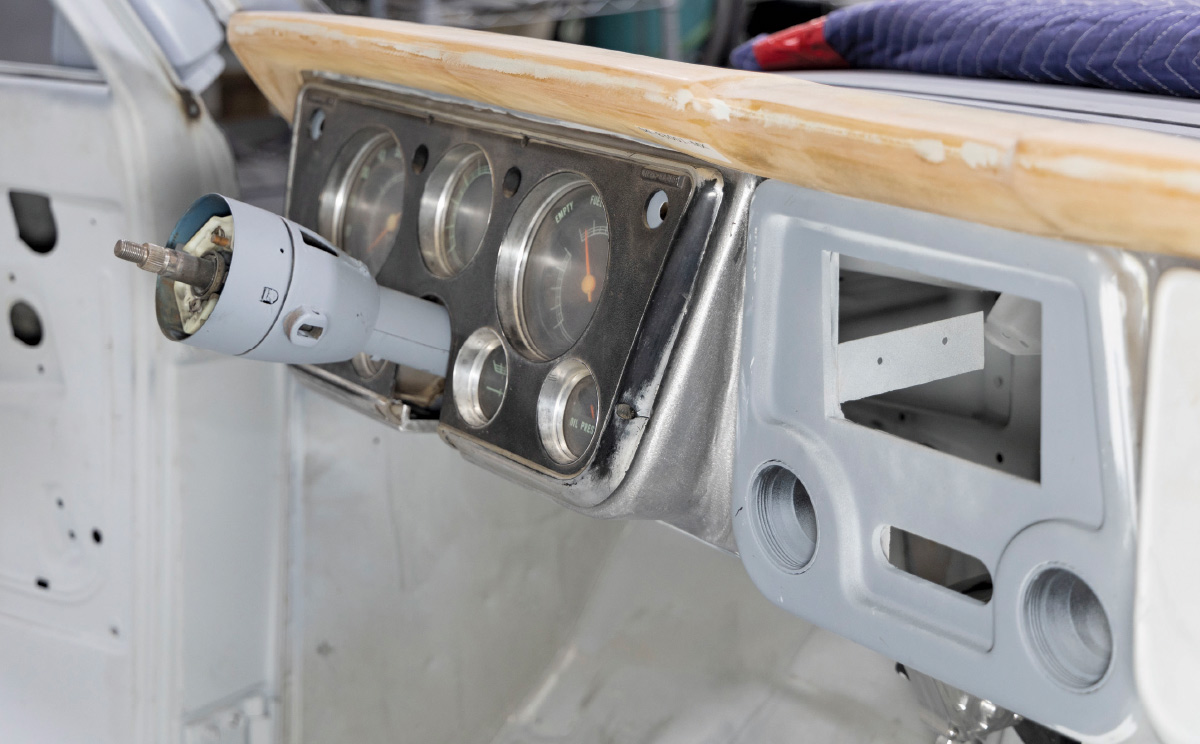 completed left-side dash transition with filler panel smoothed and feathered