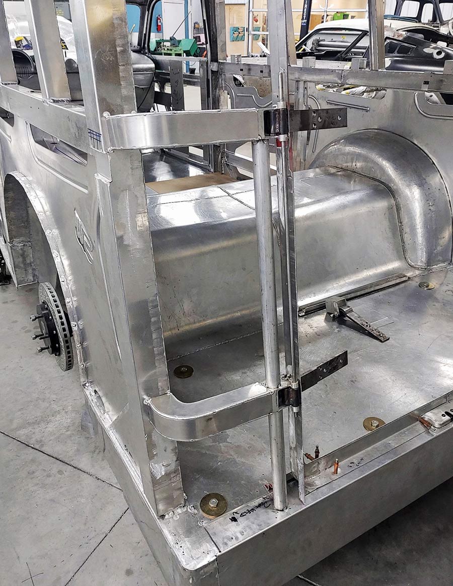 1938 Divco body post and lower quarter aluminum assembly mockup