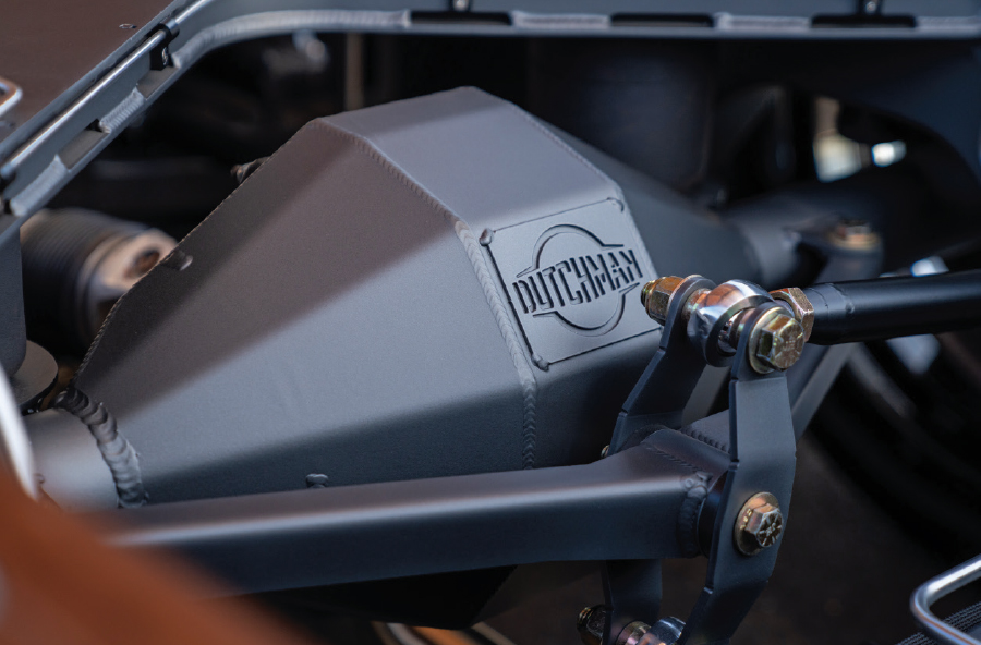 close up of Hicks 1969 C10 Dutchman under the bed of trunk