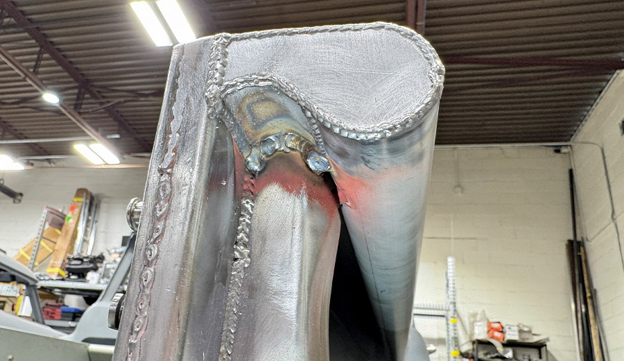 chevy c10 stake pocket final weld blend and cleanup complete