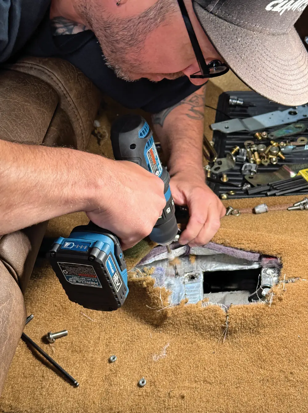 lokar shifter floor cutout carpet mod install procedure