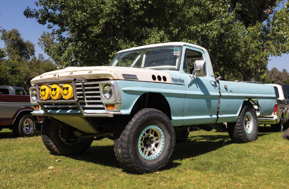 1968 Ford F-100 black widow edition patina turquoise lifted off-road rig